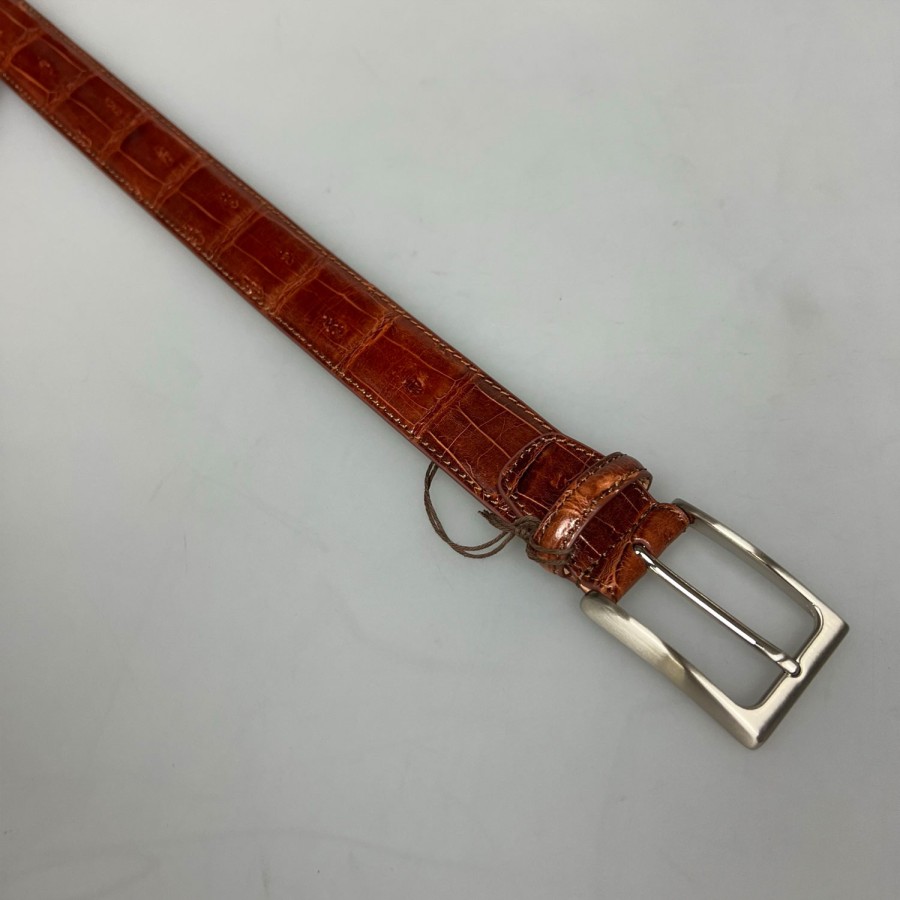 Accessories SHOES & SHIRTS | Shoes & Shirts Belt Caiman Croco Cognac