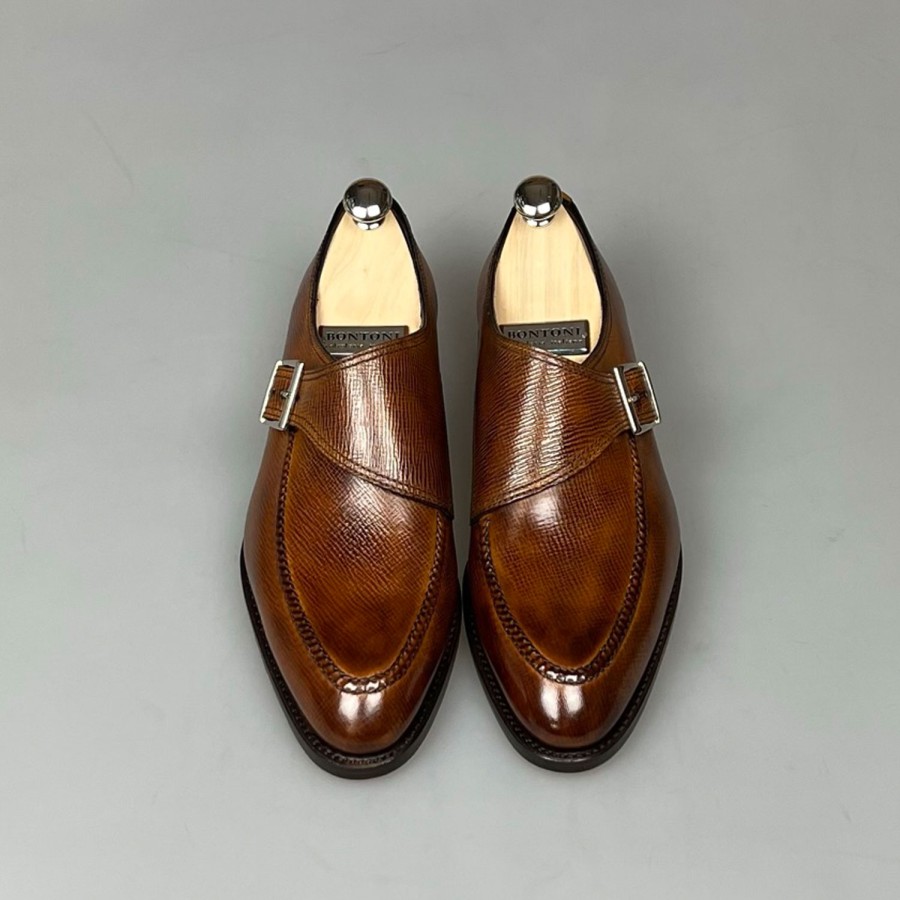 Shoes SHOES & SHIRTS | Bontoni Prestigio Monk Hatch Grain