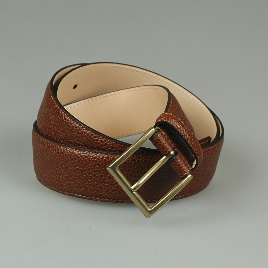 Accessories SHOES & SHIRTS | Crockett & Jones Belt Tan Scotch Grain