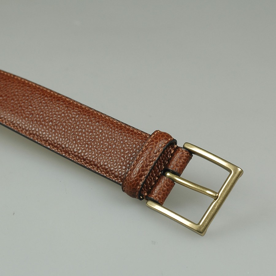 Accessories SHOES & SHIRTS | Crockett & Jones Belt Tan Scotch Grain